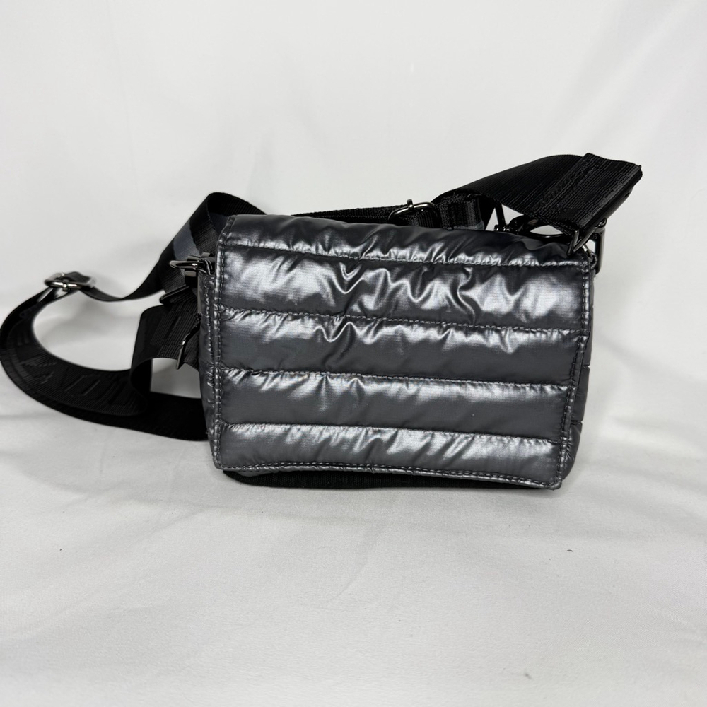 Think Royln Double Compartment Crossbody Bag One Size Silver Grey Black